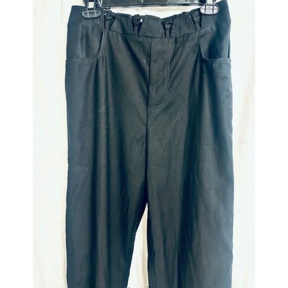 C/Meo Collective Black Dressy Tall Trousers High Interlaced Crossed waistband M - Picture 2 of 9
